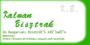 kalman bisztrak business card